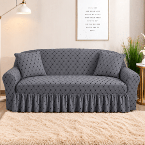 Elastic Sofa Cover Grey Colour Butterfly Design