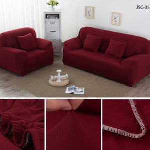 Fitted  Sofa Cover for 1 seater , 2 Seater , 3 Seater , 5 Seater , 6 Seater and 7 Seater Maroon Colour