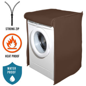 Brown Colour Zip Open Close 100% Waterproof Front Loaded Washing Machine Cover (All Sizes Available)