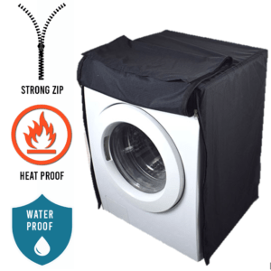 Black Colour Zip Open Close 100% Waterproof Front Loaded Washing Machine Cover (All Sizes Available)