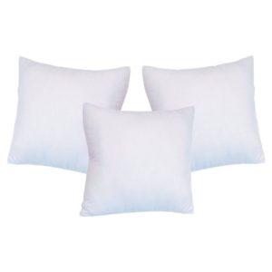 White Sofa/Bed Cushions for Home Decoration,14×14 inches .Filled with Ball Fiber Polyester (Pack of 3)