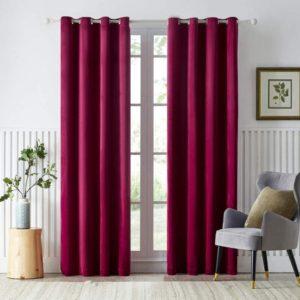 Window Curtain ,Plain Solid Color ,  Maroon Colour, Pack of 1 (40×82 inch)