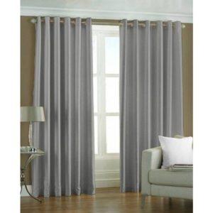 Window Curtain ,Plain Solid Color ,  Grey Colour, Pack of 1 (40×82 inch)