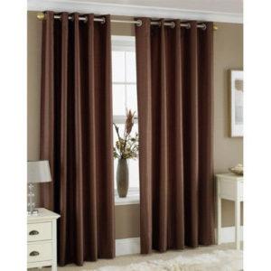 Window Curtain ,Plain Solid Color ,  Brown Colour, Pack of 1 (40×82 inch)