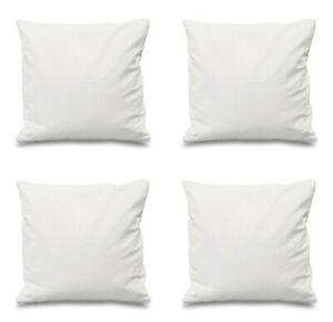 White Sofa/Bed Cushions for Home Decoration,14×14 inches .Filled with Ball Fiber Polyester (Pack of 4)