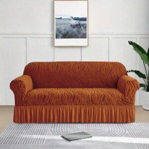 Elastic Sofa Cover Brown Colour Zebra Design