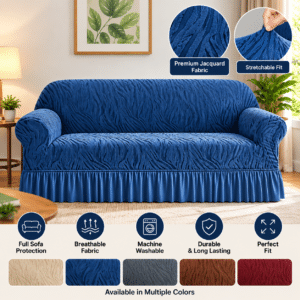 Elastic Sofa Cover Blue Colour Zebra Design
