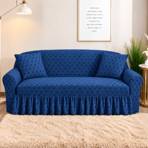 Elastic Sofa Cover – Blue Colour Butterfly Design