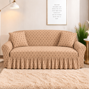 Elastic Sofa Cover – Skin Colour Butterfly Design