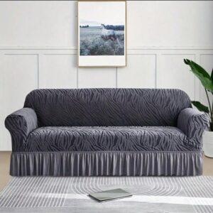 Elastic Sofa Cover Grey Colour Zebra Design